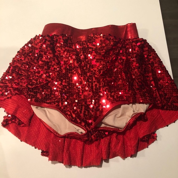 Balera Red Sequin Dance Costume Bottom - sm